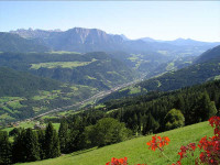 Vista panoramica sullo sciliar e sull'Alpe di Siusi